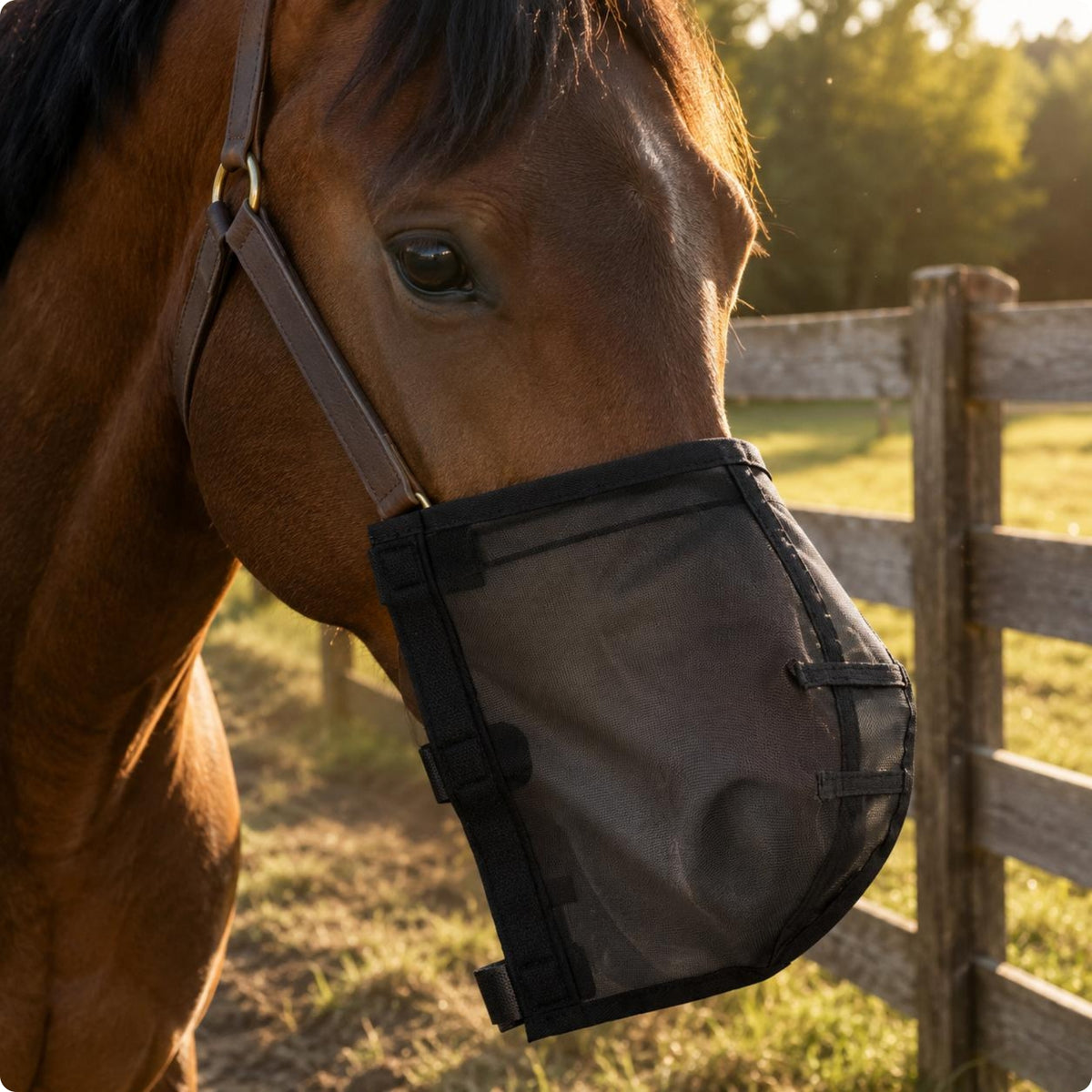 Mesh Horse Muzzle Mask Structured Horse Nose Mask Lightweight