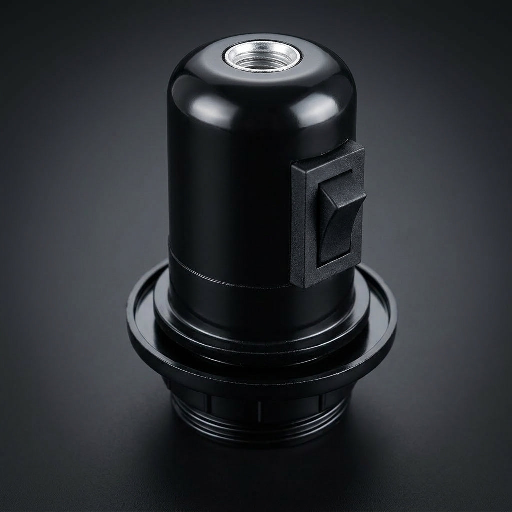 Desk Lamp and Table Lamp E27 Lamp Holder for Ceiling Light Fitting, Heat Resistant Bakelite Bulb Holder, Self-Locking E27 Lamp with Switch