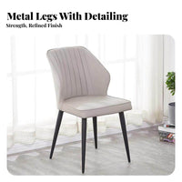 Modern Design Upholstered Wooden Armchair Comfortable Seating Upholstered Side Chair with Ribbed Back Long-Lasting Upholstery Home Furniture Curved Backrest for Homeowners, Restaurant Owners, Interior Designers, Dining Room, Hotel, Kitchen, Study