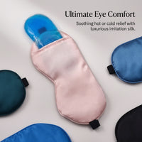 Cooling Gel Eye with Ice for Sleeping, Light Blocking Cover for Adults Travel, Adjustable Strap Zero Pressure Design, Imitation Material