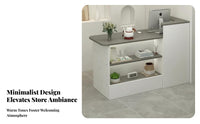 Wide Countertop Salon Reception Counter Sturdy Construction Modern Checkout Counter Wear-Resistant Modern Shop Front Desk Multi-Purpose for Receptionists, Business Owners, Office Managers, Lobby