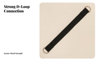 Exercise Gear Black Connector Strap Double D-Loop Woven Hanging Strap Heavy Duty Metal Rings for Bodyweight Training