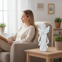 Angel Figurine Small Angel Statue Standing Sculptural Ornament for Shelf