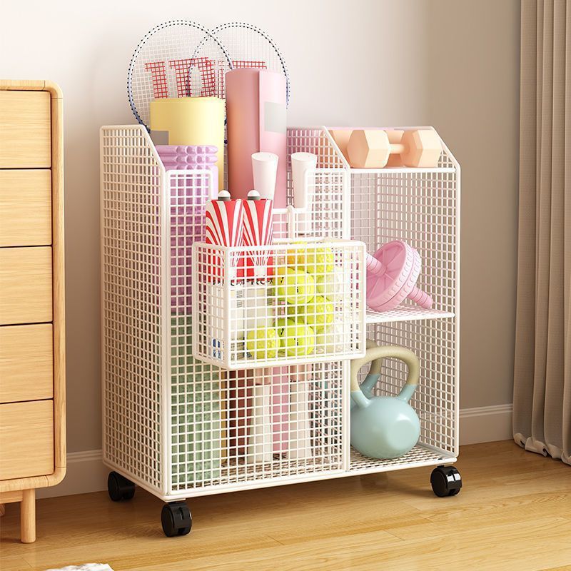 Sports Equipment Storage Rack Basket with Over 8 Tiers, Floor-Standing, Iron, No Assembly Required