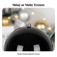 24 Pieces Black Christmas ornament Set Electroplated Hanging Bauble Multi-Finish