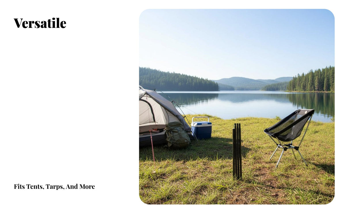 Awning Support Rod Portable Tarp Pole Adjustable Shelter Pole Sturdy Duty Camping Equipment Sturdy for Campers, Backyard, Beach