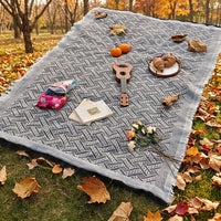 Picnic Blanket and Garden Rug for Outdoor Activities, Extra Large 180x380cm Waterproof Polyester Blend, Plaid Beach Mat and Camping Rug