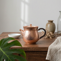 Hammered Copper Tea Kettle Traditional Copper Teapot Braided Vessel