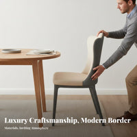 Modern Design Upholstered Dining Chair Ergonomic Backrest puffyBack Dining Chair Gold-Tone Legs Kitchen Seat Easy Assembly for Interior Designers, Homeowners, Families, Restaurant, Living Room, Bedroom
