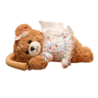 Cute Dressed Bear Plush Toy Car Decoration Tissue Box Cover