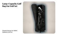 Soft-Sided Foldable Golf Travel Case Full-Length Zipper Wheeled Golf Travel Bag Reinforced Carrying Handles