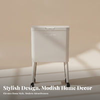 Swivel Casters Rolling Trash Bin Carry Handle Floor-Standing Trash Can Raised Design