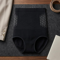 High Waist Midsection Shaping Panties Hexagonal Mesh Pattern Seamless Shaping Briefs Compression High Waist Shapewear for Postpartum Women