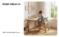 Solid Wood Construction Adjustable Wooden Kids Chair Installation-No Assembly Required Adjustable Height Study Chair Stable Anti-Tip Frame Easy to Clean for Teenagers, Parents, Dining Room, Bedroom, Playroom, Home