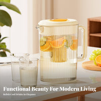 Large Capacity Beverage Pitcher Sealed Lid Refrigerator Drink Container with Spout Leak-Tight Seal Iced Tea Pitcher with Infuser for Picnic, Party