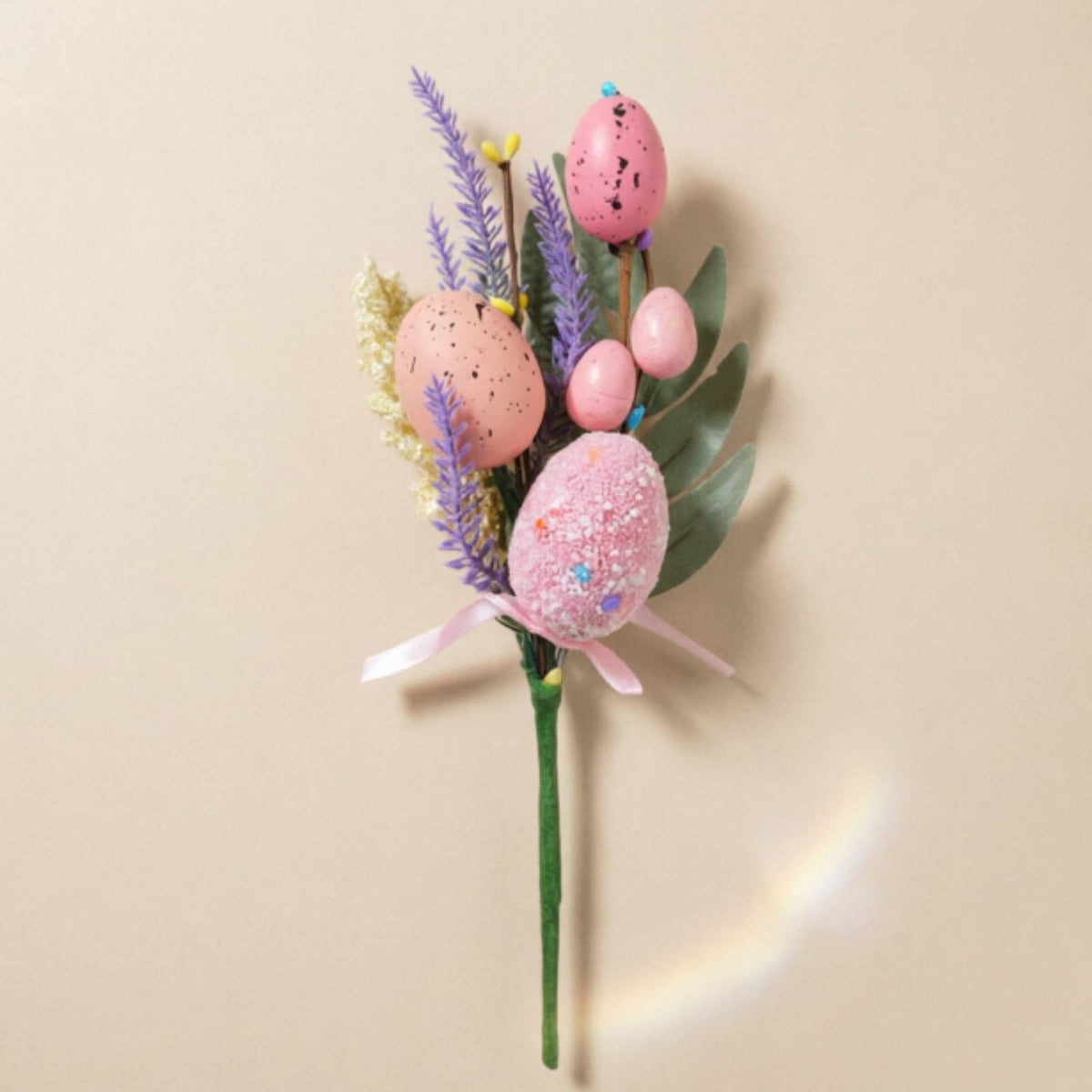 Easter Egg Floral Pick Vase Filler Artificial Easter Egg Branch Glittery Finish