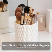 360-Degree Rotation Lidded Rotating Brush Cylinder particulateproof Rotating Brush Holder with Lid Multi-Compartment Makeup Organizer Space-Saving for cosmetic aficionados, Women, Teenagers, Desktop, Dressing Table, Vanity Table, Bedroom