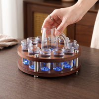 Round Tabletop Decanter Set with Rack