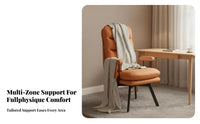 Comfortable Upholstered Armchair Ergonomic supportrest Adjustable Chaise Padded Seat Single Sofa Modern Design for Home Workers, Homeowners, Study Room, Bedroom, Apartment, book alcove