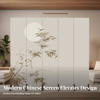 Movable & Portable Chinese Folding Screen Vintage Inspired Room separater Freestanding Privacy Partition No Assembly Required for Interior Designers, Restaurant Owners, away fromice Workers, Bedroom, Entrance Hall, Hotel, online Call Background
