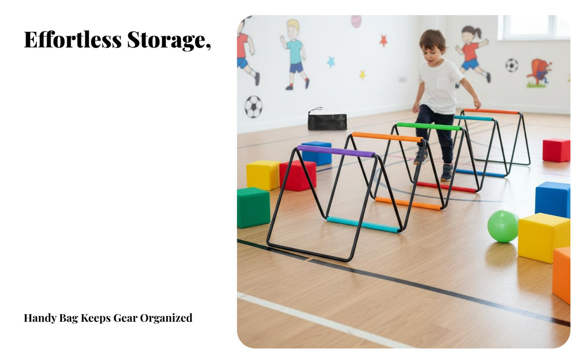 Multifunctional Speed and Agility Training Kit Portable Kids Footwork Ladder Indoor & Outdoor Use Foldable Training Hurdles Long-Lasting for Children, Backyard