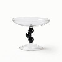 Clear Glass Pedestal Fruit Plate Transparent Pedestal Dish with Beaded Stem Elegant Dishware Elevated for Dining Table