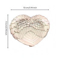 Heart-Shaped Resin Dish Jewelry Tray Feather-Textured Holder Decorative Wing-Shaped Resin Bowl