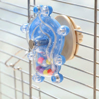 Rotating Disc Toy Rotating Wheel with Internal Beads, Suction Cup Cage Mount Toys, Puzzle for Parakeet Budgie Cockatiel Bird