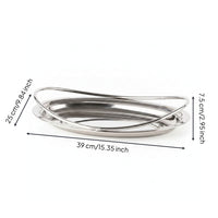 Serving Piece Silver Serving Tray Tabletop Decor Raised boarder Metal Frame