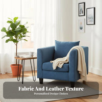 Space Saving Upholstered Club Chair Minimalist Design Sofa Soft Feel Upholstery Armchair Comfortable Cushioning for Apartment Dwellers, Homeowners, Business Owners, Small Areas, Internet Cafe, Living Room, Hotel Lobby