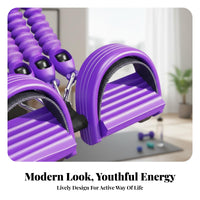 Pedal Elastic Band Non-Slip Pedals Foot Pedal Elastic Band Waist Exerciser Multi-Functional 4-Tube Abdominal