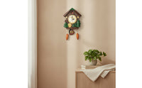 House-Shaped Cuckoo Wall Clock Unique Cuckoo Clock Original Black Woodland for Children, Bedroom