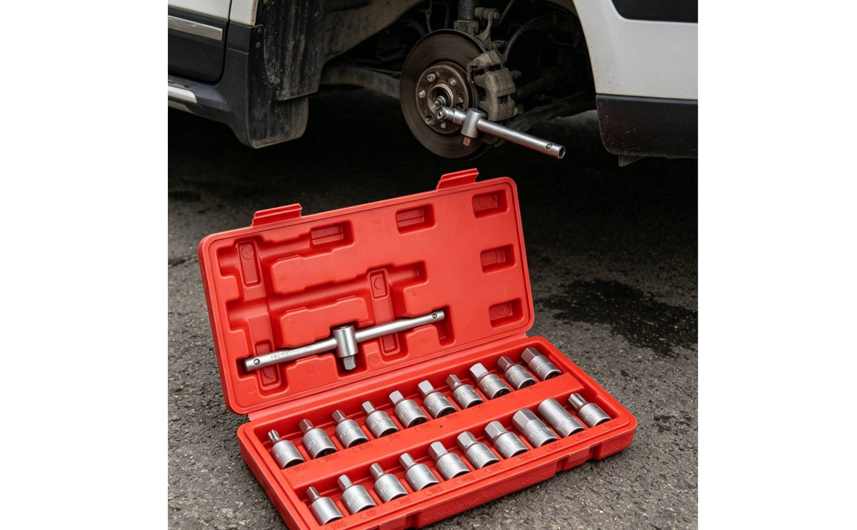 23-Piece Drain Plug Socket Set with Storage Box for Mechanics