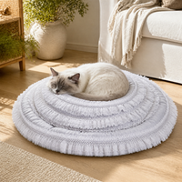 Pet Cooling Mat for Cats and Small Dogs, Round Washable Summer Sleeping Pad for Kennels and Cages