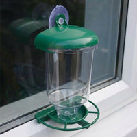 Pet Bird Feeder Outdoor Window Mount Tube Feeder, Removable Roof Design for Garden Ornament for Outdoor Bird Watching and Observation