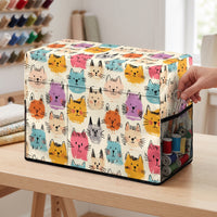 Sewing Machine Dust Cover with Cute Cat Print, Foldable Protective Cover for Home Sewing Machines