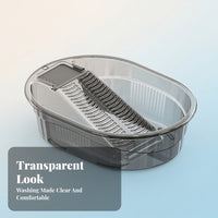 Oval Plastic Wash Basin Raised Rim Stable One-Piece Design Hand Wash Laundry Tub