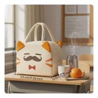 Cartoon Lunch Box Bag Sturdy Insulated Lunch Tote Easy to Clean for School