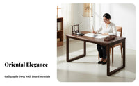 Traditional Design Chinese design Calligraphy Table Multi-Purpose Decorative Leg Desk Spacious work surface Household Furniture long-lasting for Calligraphers, Home Workers, Homeowners, Study Room, creative studio, Bedroom