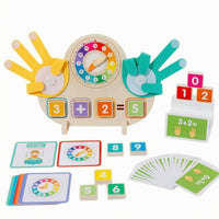 Addition and Subtraction Frog Clock Board Pastel Hands-on Math Board Rounded Edges Hands-on Math Set Colorful for Children, Kids, Home Learning