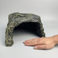 Aquatic Tank Decorations and Aquarium Decoration, Medium Resin Reptile Rock Hideout, Rock-Textured Shelter for Aquatic and Reptile Habitats