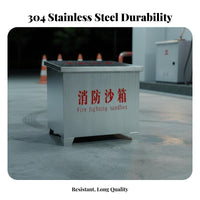 Industrial Grade Fire Fighting Sandbox Anti-Rust Flood Control Sand Container Reinforced and Thickened Stainless Steel Fire Box Long Service Life for Factory Owners, Building Managers, Gas Stations Plants, Warehouses, High-Elevate Buildings