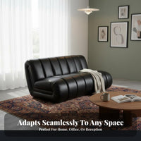 Vintage Inspired Armless Tufted Sofa Space-Saving 2-Seater Mini Couch space-efficient Design Loveseat Minimalist Look for Apartment Dwellers, Interior Designers, Living Room, Reception Area, Small areas, Boutique
