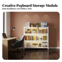 Dustproof Multi-Tier Book Cabinet with Glass Doors Spacious Storage Tall Cabinet with Clear Doors Sturdy Construction Bookcase Heavy-Duty for Children, Collectors, Homeowners, Study Room, Bedroom, Kitchen