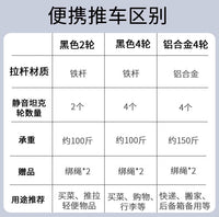 小推车家用折叠便携小拉车买菜快递拉货轻便手拉车拉杆小拖车小车 A 升级款【加厚耐磨两轮+可折叠铝合金车身】 承重约130斤-赠绑绳*2