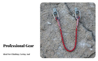 Shock Absorbing Cow's Tail Lanyard High Strength Climbing Oxtail Rope Abrasion Resistant Climbing Safety Lanyard Long-Lasting for Workers at Height, Rescue Personnel, Rappelling, Mountaineering, Construction Sites, Roofing