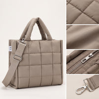 Puffer Tote Bag Adjustable Quilted Tote Bag Puffer Purse Detachable Versatile for Travelers, Everyday Use, Travel