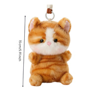 Soft Toy Cat Keychain Cuddly Cat Keychain with Hanging Cord Lightweight Premium for Students, Backpack, Handbag