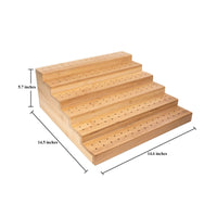 Perforated Tiered Skewer Stand Large Capacity Bamboo Skewer Holder