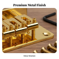 Adjustable Saddles 4 String Hardtail Bridge Long-Lasting Metal Construction 4 String Fixed Bridge Chrome Finish Electric Guitar Tailpiece Easy to Assemble for DIY Enthusiasts, Guitarists, Musicians, Upgrading Guitars, Workshop, Music Studio